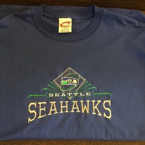 Seattle Seahawks Embroidered Shirt Blue XL